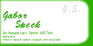 gabor speck business card